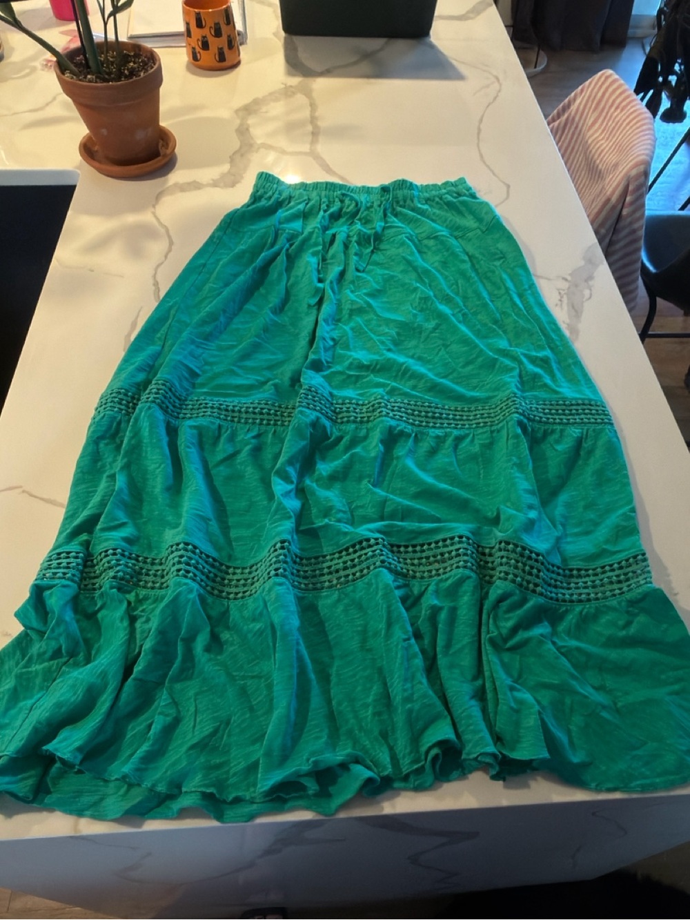 Old Navy Teal Tiered Maxi Skirt